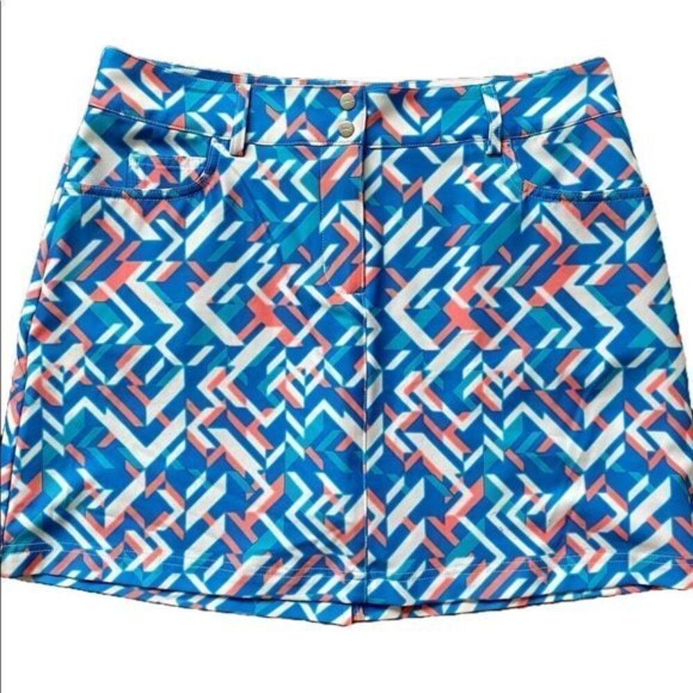 Slazenger Golf Skort -6 blue /melon print , polyester spandex